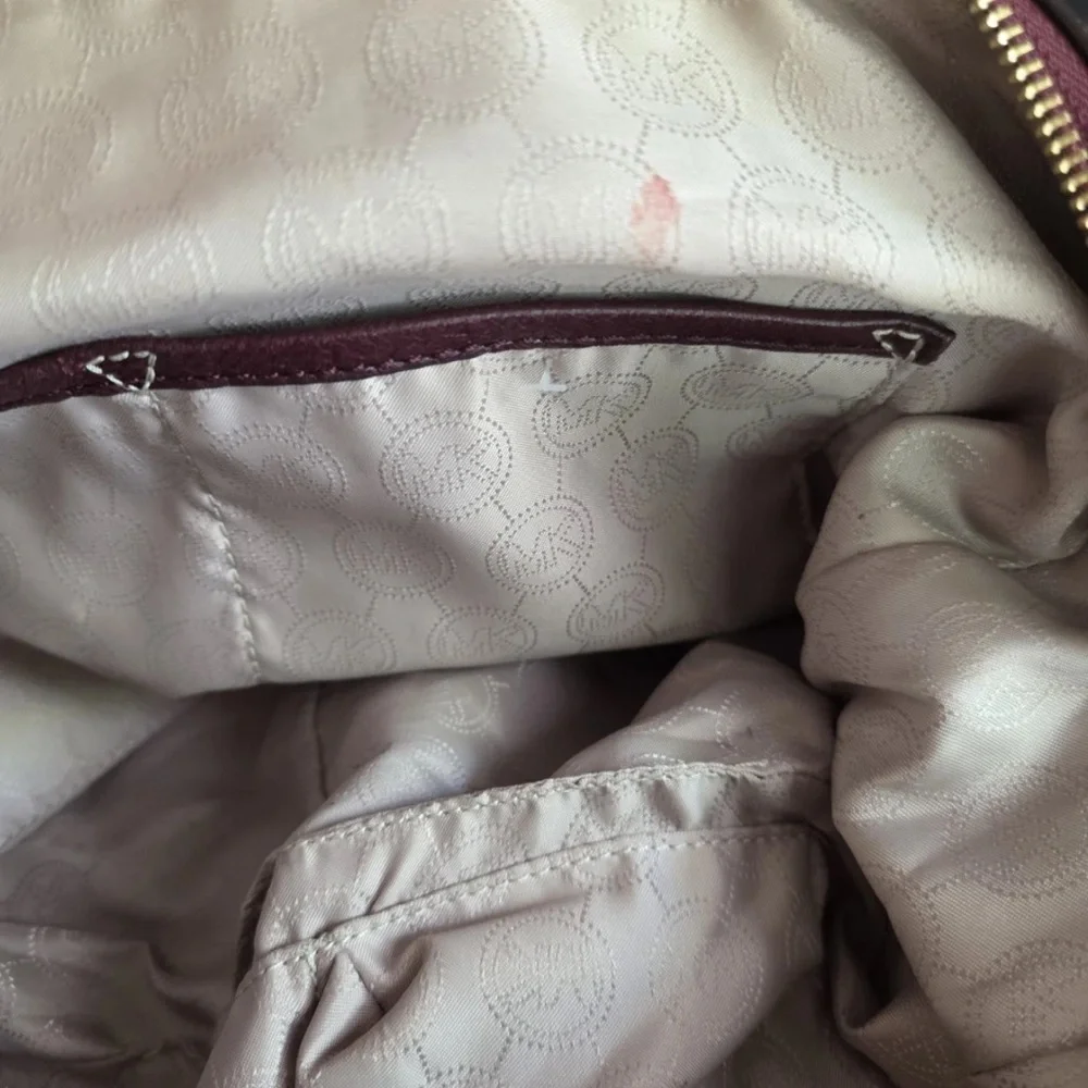 Michael Kors Burgundy Leather Shoulder Bag